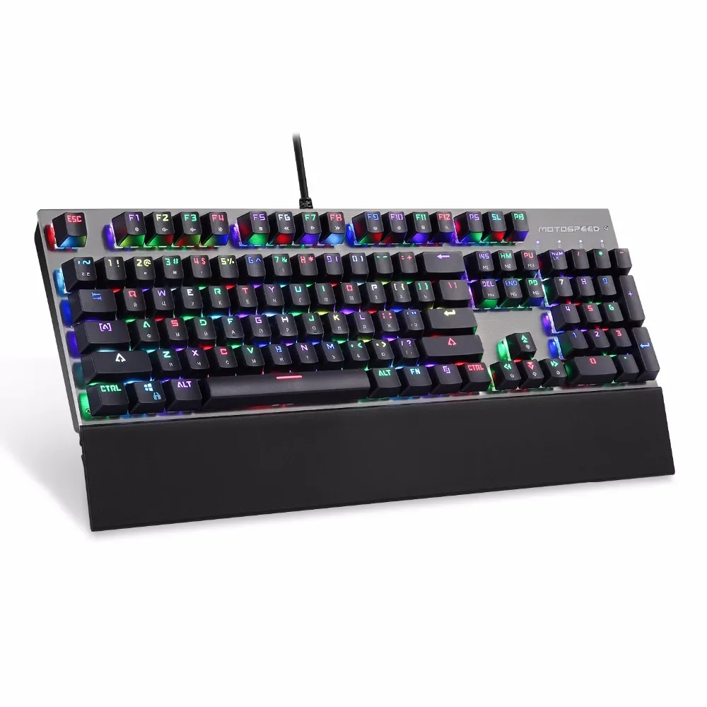 

'For 104 Keys Gaming Wired LED Backlit Backlight Mechanical Russian Keyboard