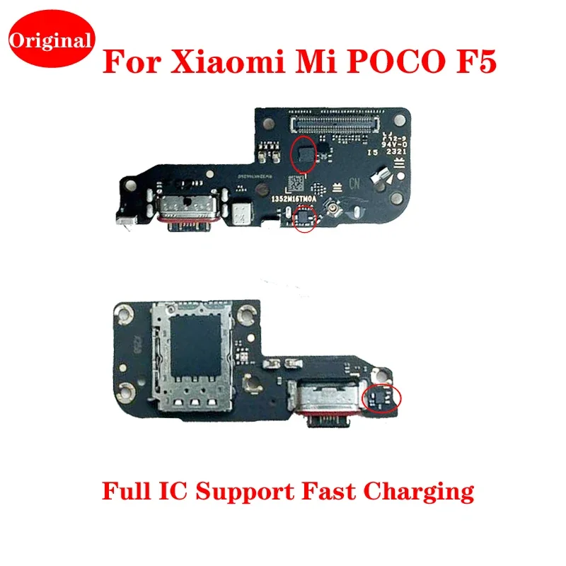 For Xiaomi POCO F5 USB Fast Charging Type-C Dock SIM Card Slot Micphone Signal Pcb Board Repair Parts