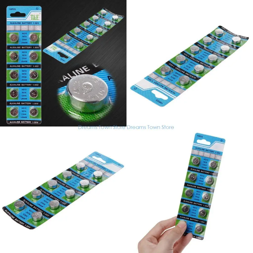 HX6A 10 pack/set AG13 batería A76 LR44 357A S76E G13 LR44 1,5 V pila botón baterías repuesto para relojes