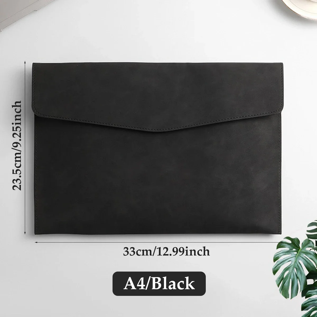 A4 Leather File Folder Simple Big Capacity Document Bag Fashion Briefcase Data Contract Bill File Bag Office Paper Organizer