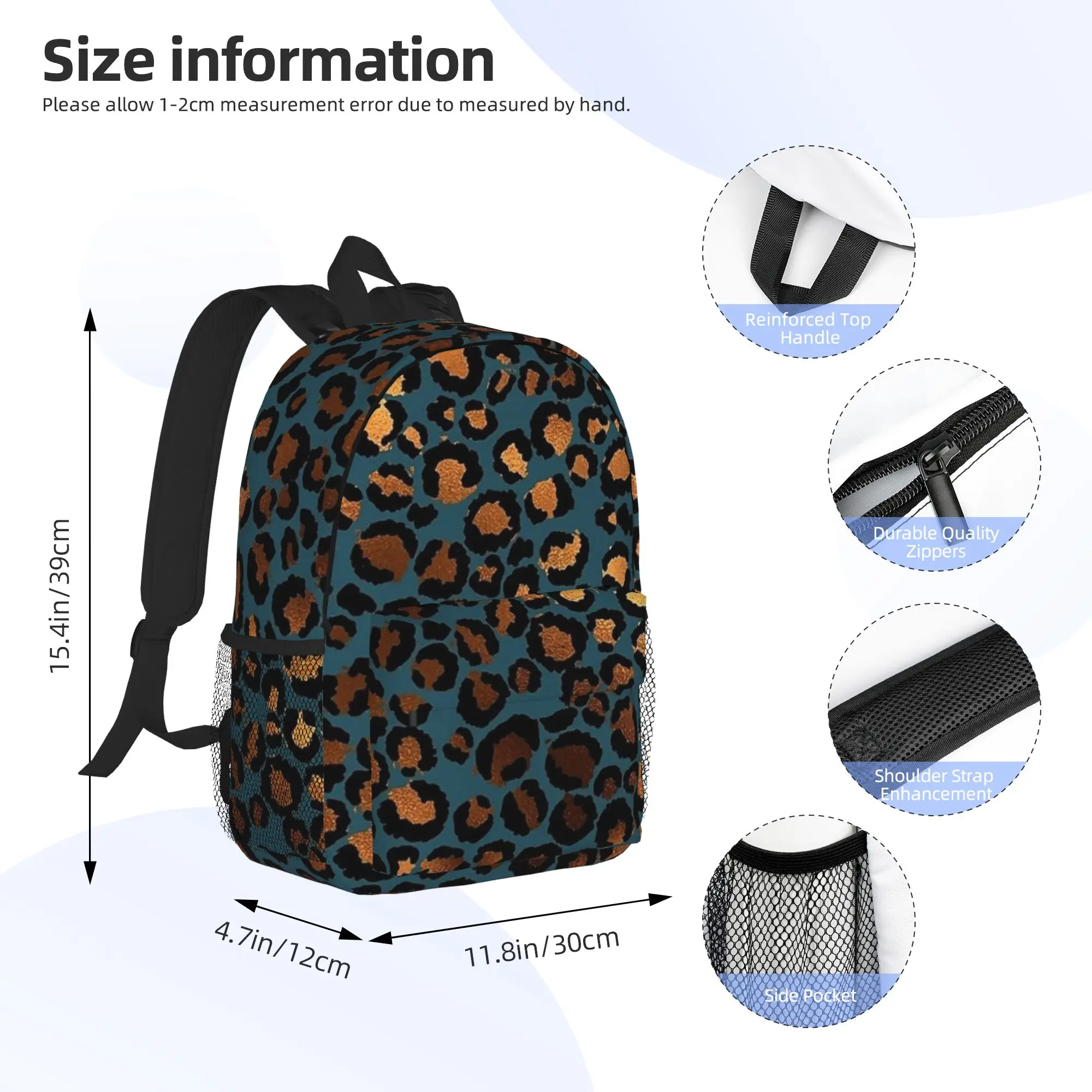 Cheetah Print Leopard Print Backpack Hot Sale Daypack Large Capacity Boys Girls BookBag Shoulder Bags for Men Women School Bag