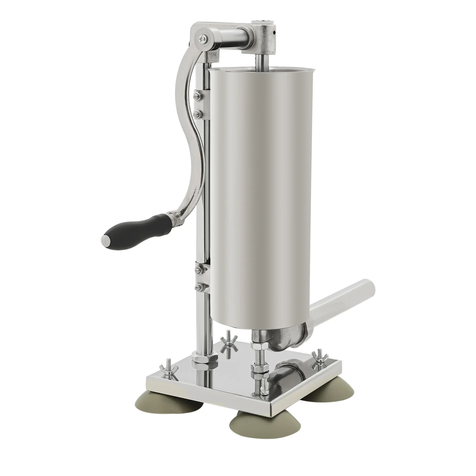 6lb Sausage Stuffer Vertical Sausage Filling Machine with 4 Filling Tubes Stainless Steel Manual Sausage Maker for Restaurants Snack Bars Workshops Home