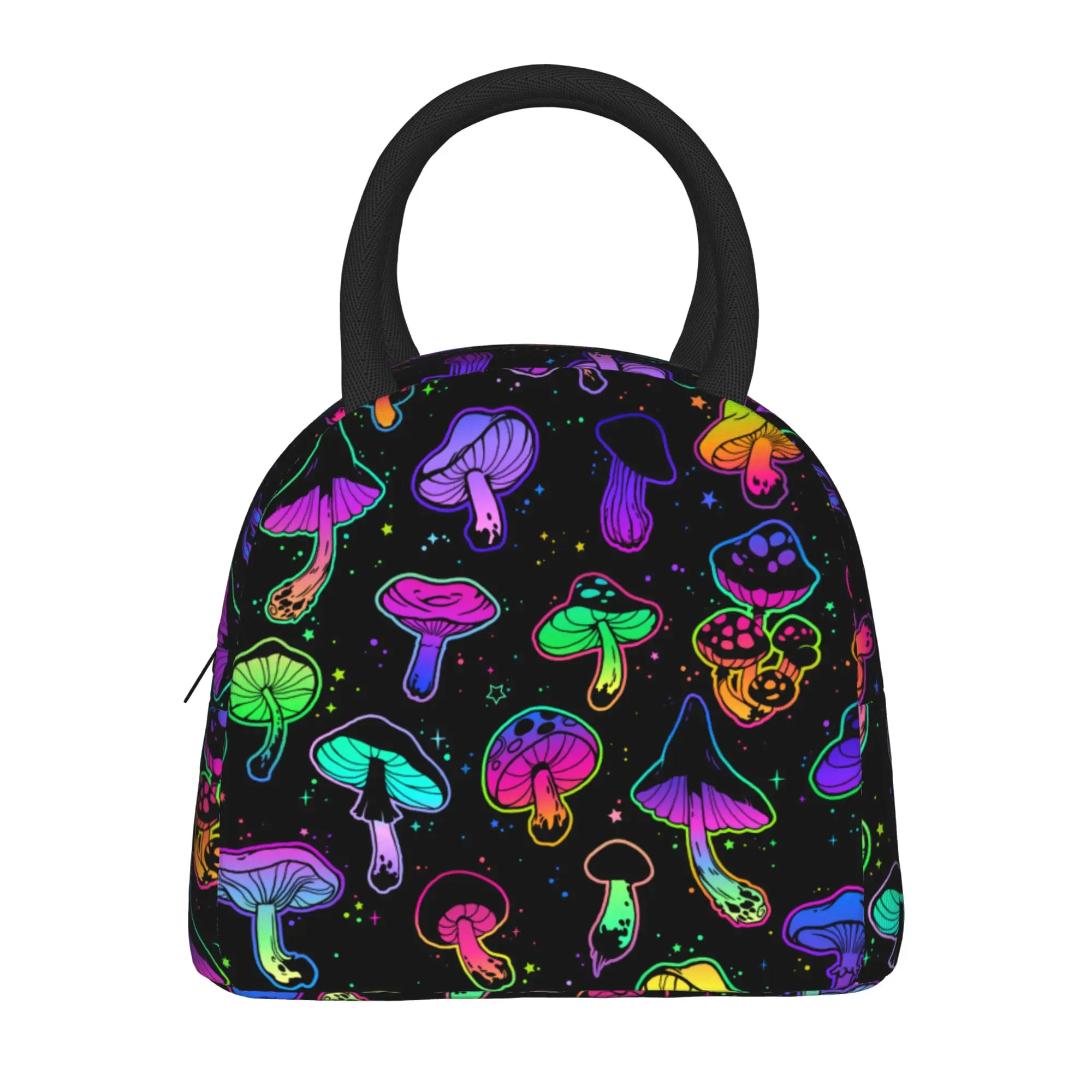 Cartoon Mushroom  Insulated Lunch Bags Thermal Bag Lunch Container Large Lunch Box Tote Food Handbags Beach  Travel