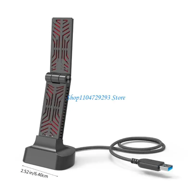 بطاقة محولات واي فاي Y2GD AX1800 USB3.0 بسرعة 1800 ميجا بت في الثانية واستقبال سريع للشبكات 5 جيجا هرتز/2.4 جيجا هرتز