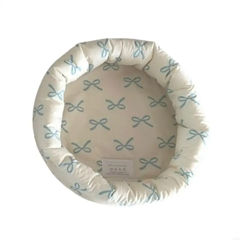 G99A Уникальная круглая корзина для хранения хлопка с Bowknot для ювелирных изделий и сохранения макияжа