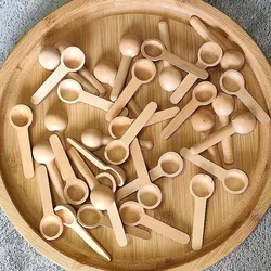 10Pcs Mini Wooden Spoons Kitchen Seasoning Honey Coffee Kitchen Cooking Coffee Bean Salt Spice Jars Wooden Measuring Spoons