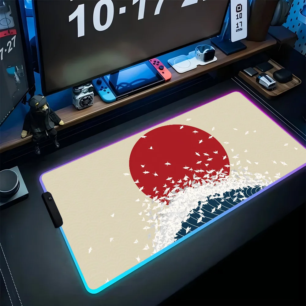 

Japan Mousepad XXL RGB Gaming Mouse Pads HD Black Gamer Accessories Large LED