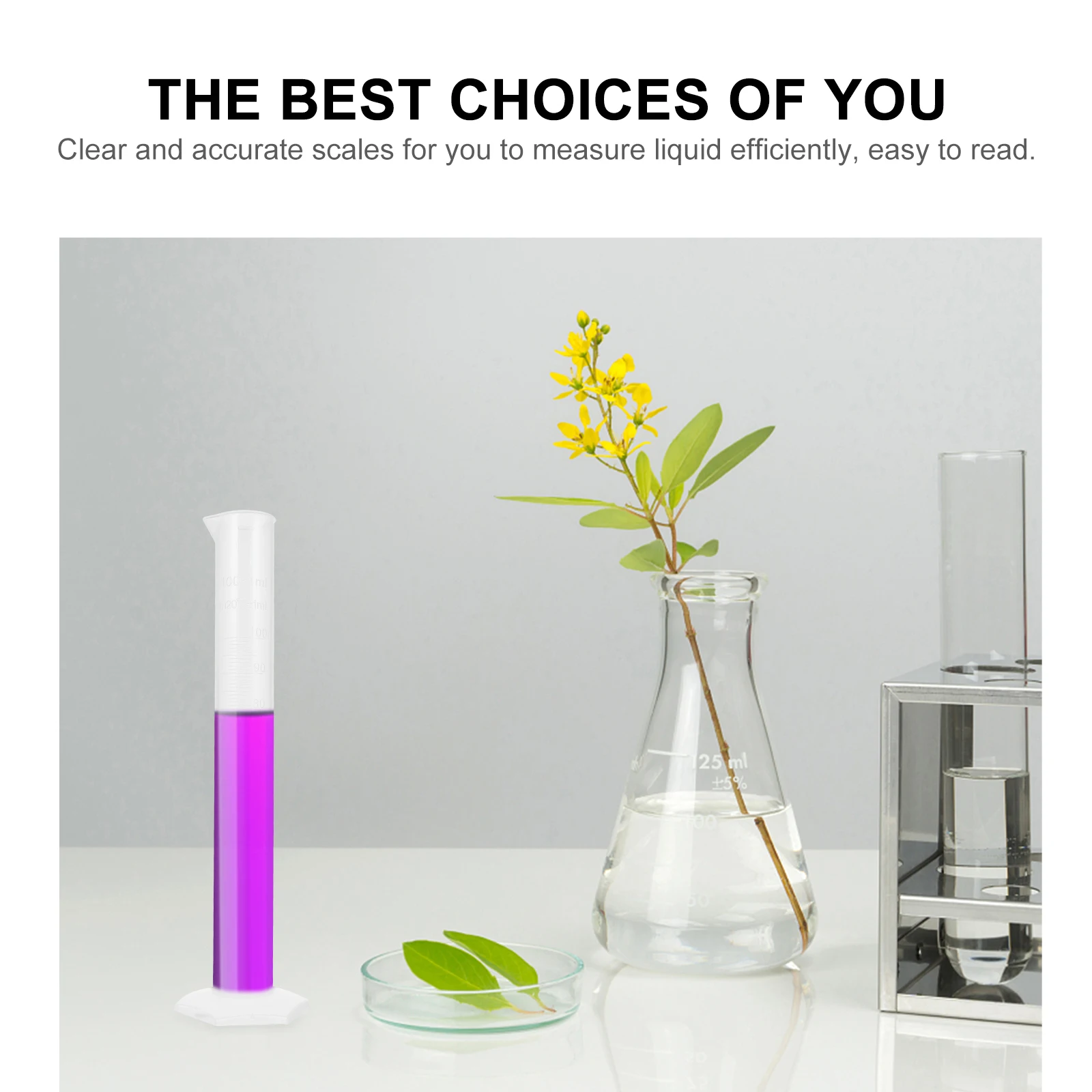 

1 set 1 Set 100Ml Plastic Graduated Cylinders Clear Measuring Cylinder With 3Ml Droppers Laboratory School Use Chemistry