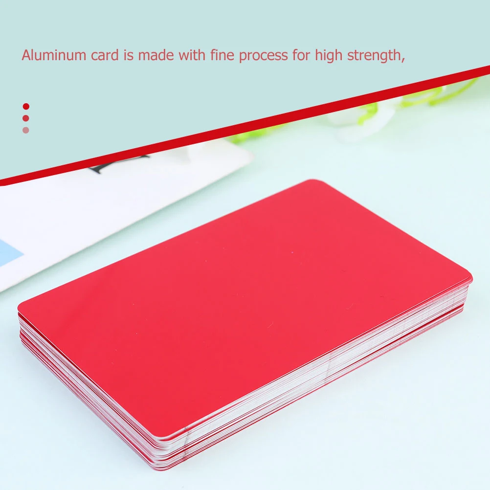 

100Pcs DIY Aluminum Business Cards Metal Blank Name Cards Smooth Flat Edge Round for Printing Nameplate Sign Label Tag