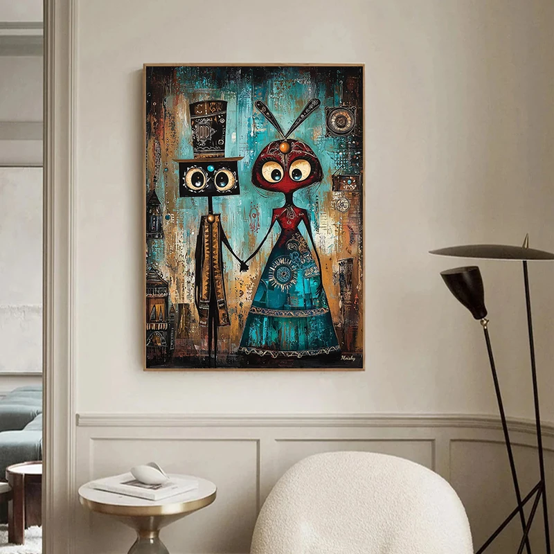 1PC Frameless  Mechanical Menagerie Steampunk Chronicles Poster Animals Prints Canvas Painting Wall Art Pictures Home Room Vinta