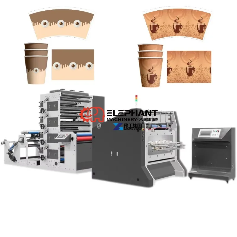 Hot Sale Full Automatic 4-Color Letterpress Printing Machine for Paper Cups Stack Structure 60m/min Speed CE Certified