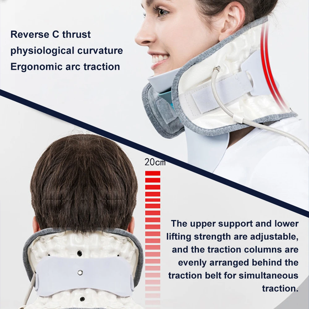 Neck Retractor Traction Device Inflatable Back Posture Corrector Hot Compress Cervical Vertebra Tractor Support Stretcher Collar