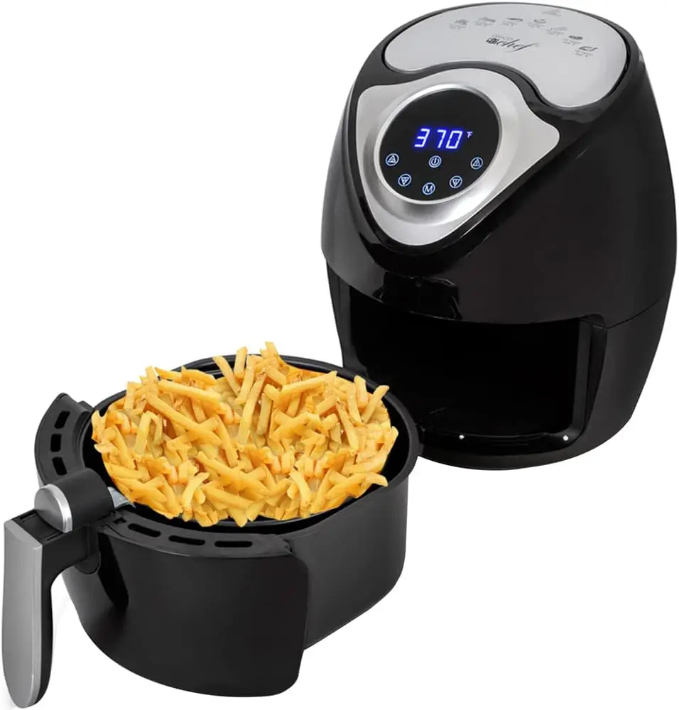 3.7 Quart Digital Air Fryer, Oil-Free Electric Airfryer with Digital Touchscreen for Healthy Cooking, Countertop Oven, Renewed