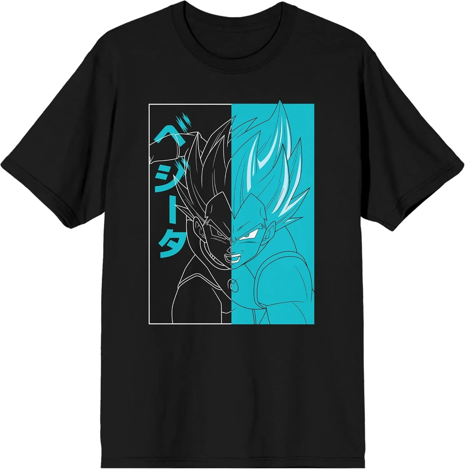 2026 Sommer Dragon Ball 100% Baumwolle Herren T-Shirt Oversized Super Saiyan Blue Vegeta Split Art Print Top Unisex Familien-Matching