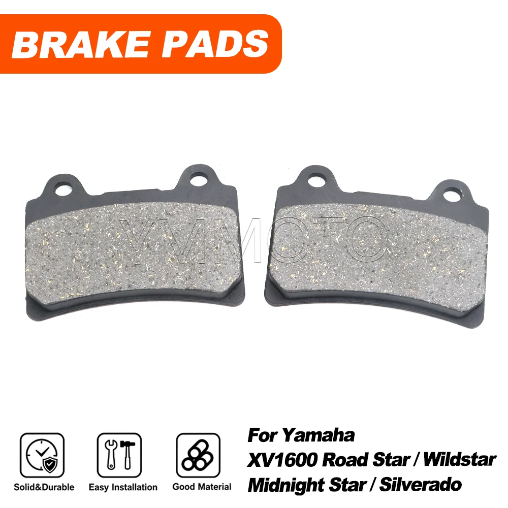 Motorcycle Rear Brake Pads For Yamaha XV1600 XV-1600 AL ALE AS Road Star Wildstar Midnight Silverado 1999-2007