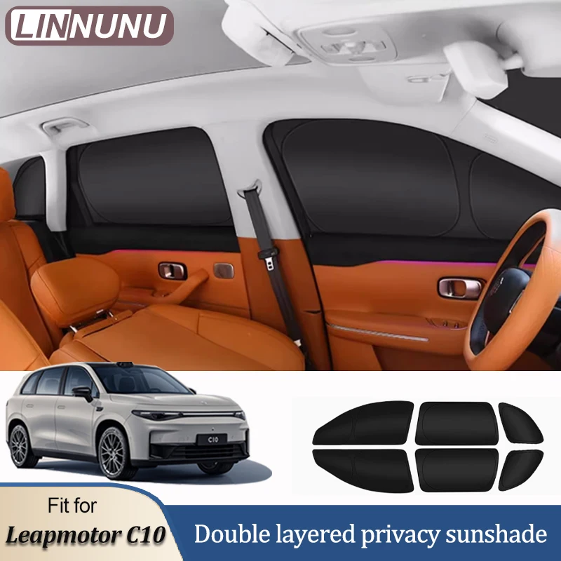 

Солнцезащитный козырек на окно автомобиля LINNUNU подходит для Leapmotor C10, солнцезащитный козырек на боковое окно, внешняя отделка, передняя и задняя солнцезащитная козырек