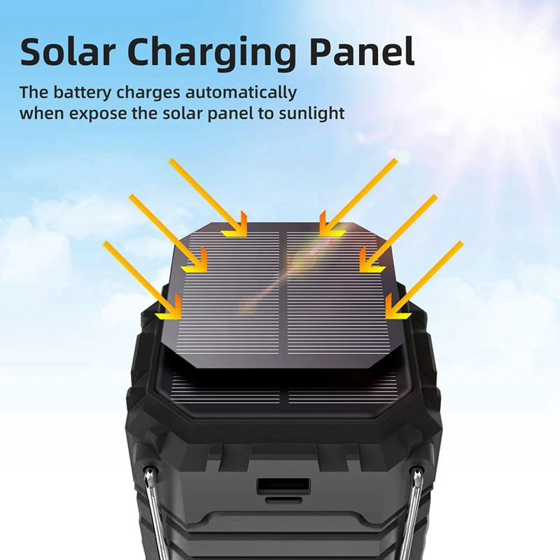 1 sztuka lampa kempingowa lampionów słonecznych do wielokrotnego ładowania bateria ABS zasilany LED do przerw w dostawie prądu