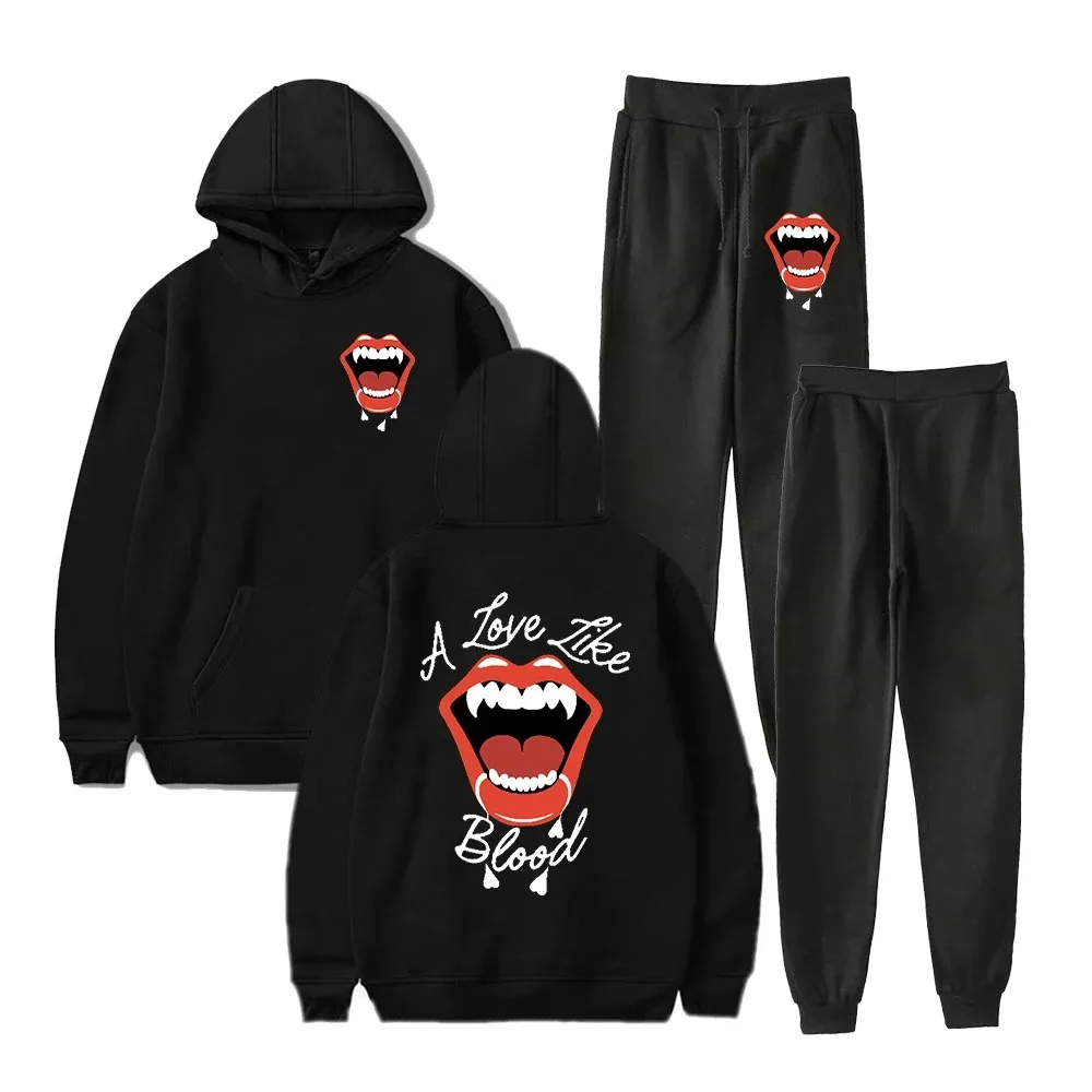 

XPLR Sam e Colby Merch Love Like Blood Hoodie Calças Jogger Conjunto de Duas Peças Moletons + Moletons 2024 Novos Homens Ternos