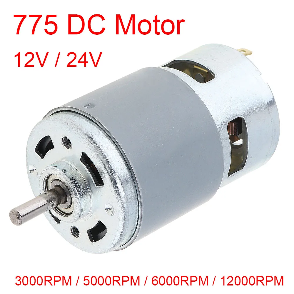 

775 DC Motor 12-24V 12000RPM Large Torque Micro Screwdriver Motor for Power Tools/Vacuum Cleaners Fans with Double Ball Bearing