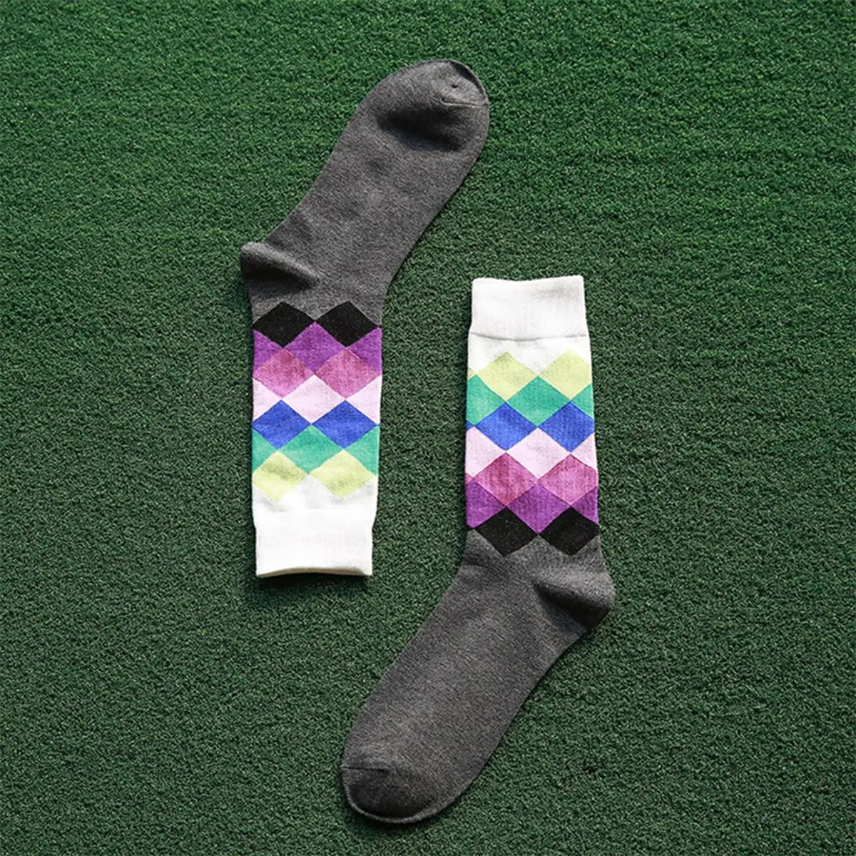 6 أزواج من الجوارب القطنية ذات الألوان المتدرجة خفيفة الوزن ومضادة للانزلاق وقابلة للتنفس للرجال مقاس 39 43 تصميم شبكي يناسب #2