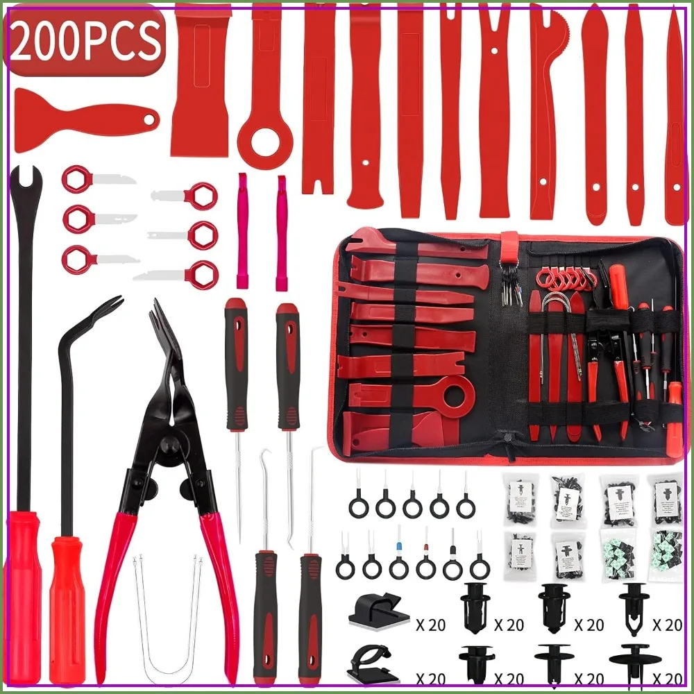 

200PCS Trim Removal Tool Kit, Plastic Panel Fastener Remover for Car Door Audio Clip Pliers