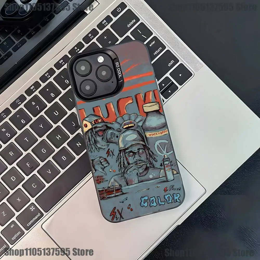 เคสโทรศัพท์ L-Lucki Rapper Gemini สำหรับ iPhone 17,16,15,14,13,12,11,Pro,XS,Max,Plus,Mini,SE4,E สีดำด้าน ป้องกันการกระแทก