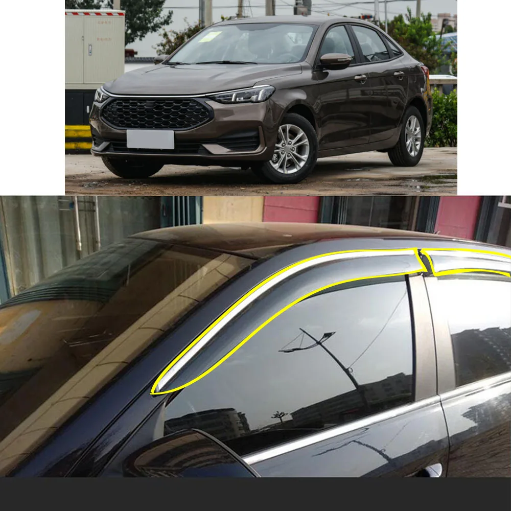 

Car Styling Sticker Plastic Window Glass Wind Visor Rain/Sun Guard Vent For Ford ESCORT 2014 2015 2016 2017 2018 2019 2020 2021