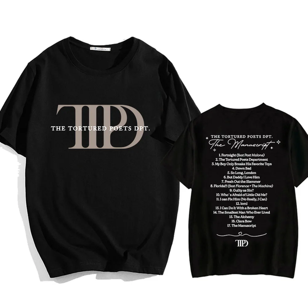 Album The Tortured Poets Department TTPD T-shirts Casual Comfortable Men Women Tee-shirt Harajuku Graphic Printing Tshirt Cotton