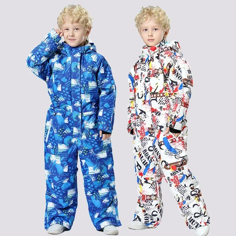 2025 Winter Kinder Skipak Kids Boy Girl Warm Nieuw Waterdicht Buitensporten Skiën Snowboarden Snowboarden Kleding Warme Jumpsuits