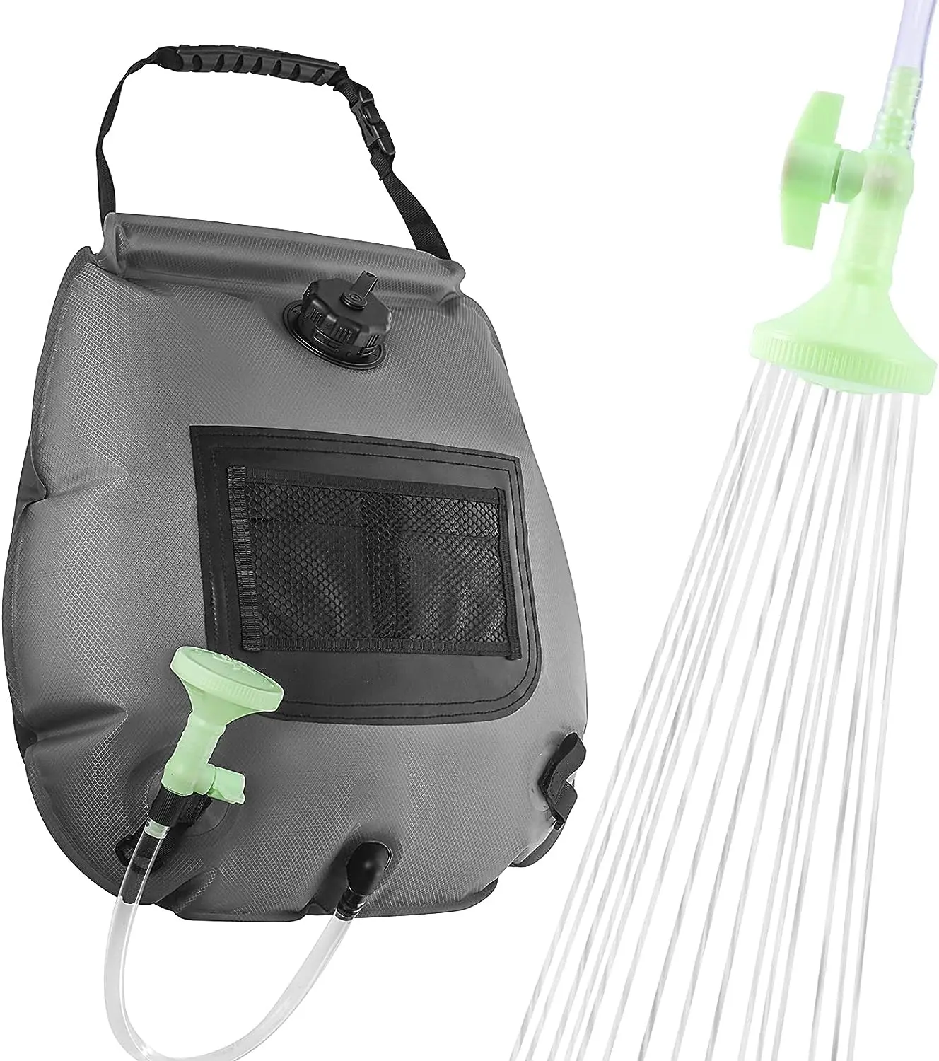 

Solar Shower Bag 5 Gallon/20L Camping Shower Bag Detachable Hose and Switchable Shower Head Outdoor Hiking Portable Shower