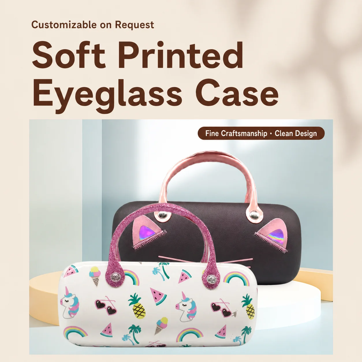 Crush Resistant Glasses Case Hard Portable Eyeglasses Case Pu Glasses Case Foldable For Kids Backpacks Sunglasses Daily Outings