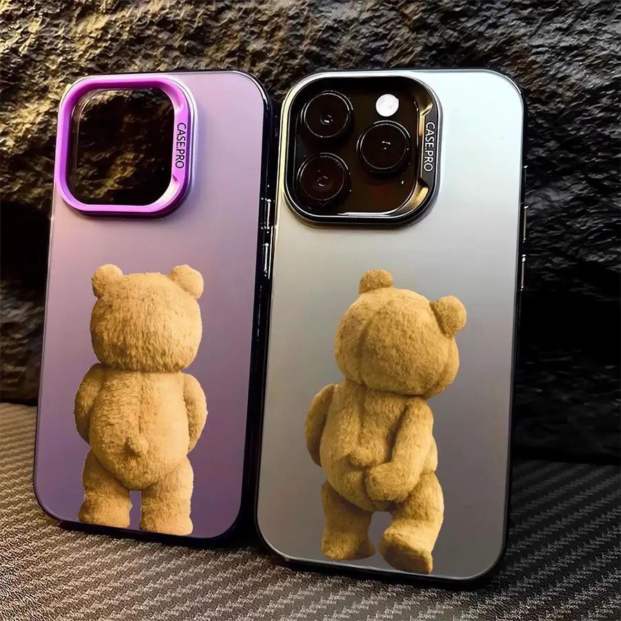 Teddy Bear Back Cartoon Phone Case for Oppo Realme 14 13 12 11 10 9i 8 8i C75 C65 C63 C55 C53 C35 C33 C20 C21Y C15 C21 Pro Plus view 5