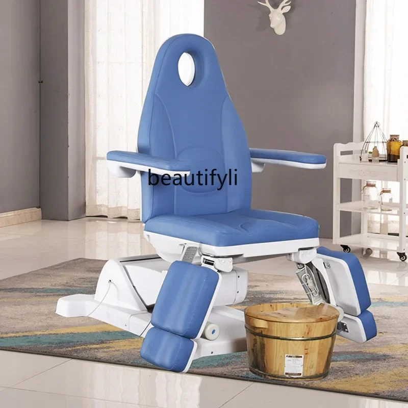 High-End Electric Folding Beauty Salon Special Tattoo Bed Split Leg Rotation Multi-Function Pedicure Chair