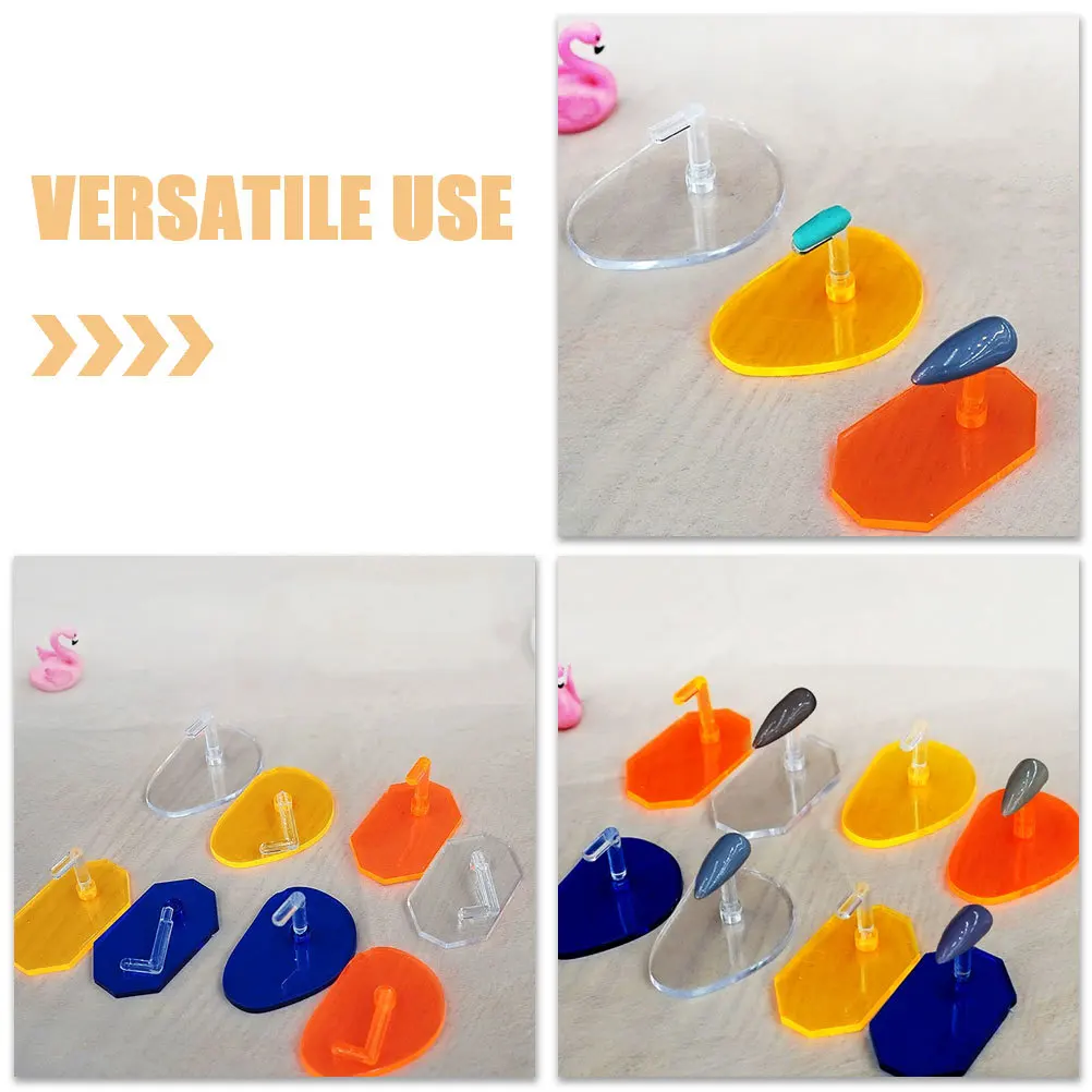 8개입 독특한 디자인의 투명 베이스 DIY 아트 디스플레이 보드, 프레스 온 스탠드, 가짜 손톱 홀더, 네일 아트 스탠드 베이스