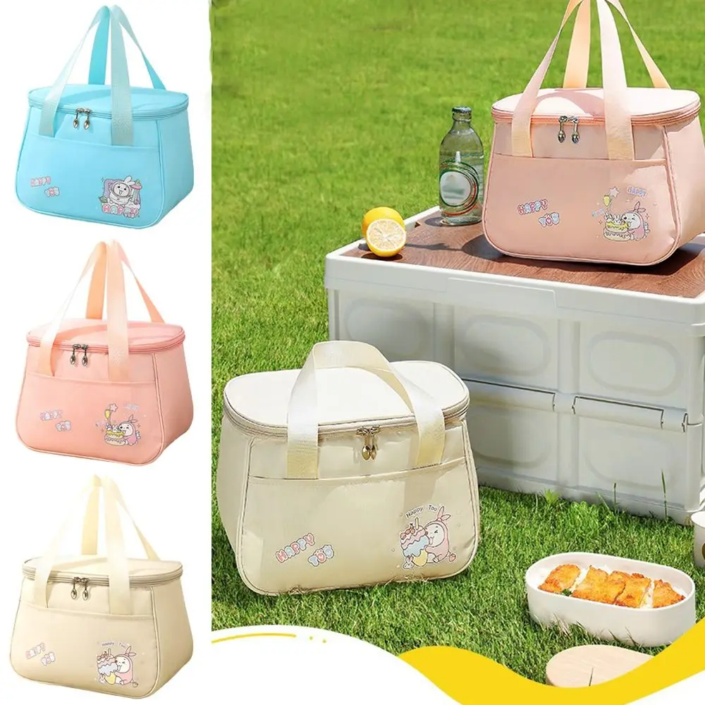 

Portable Large Capacity Insulated Lunch Bag Waterproof Food Drink Storage Women's Casual Handbag Reusable Camping Picnic Bag