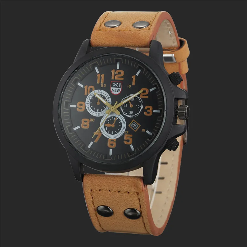 Reloj Hombre Originale XINEW Uomini di Marca Orologi Per Bambini Cinturino In Pelle di Moda Semplice Data Orologio Al Quarzo Nero Montre Homme 2025