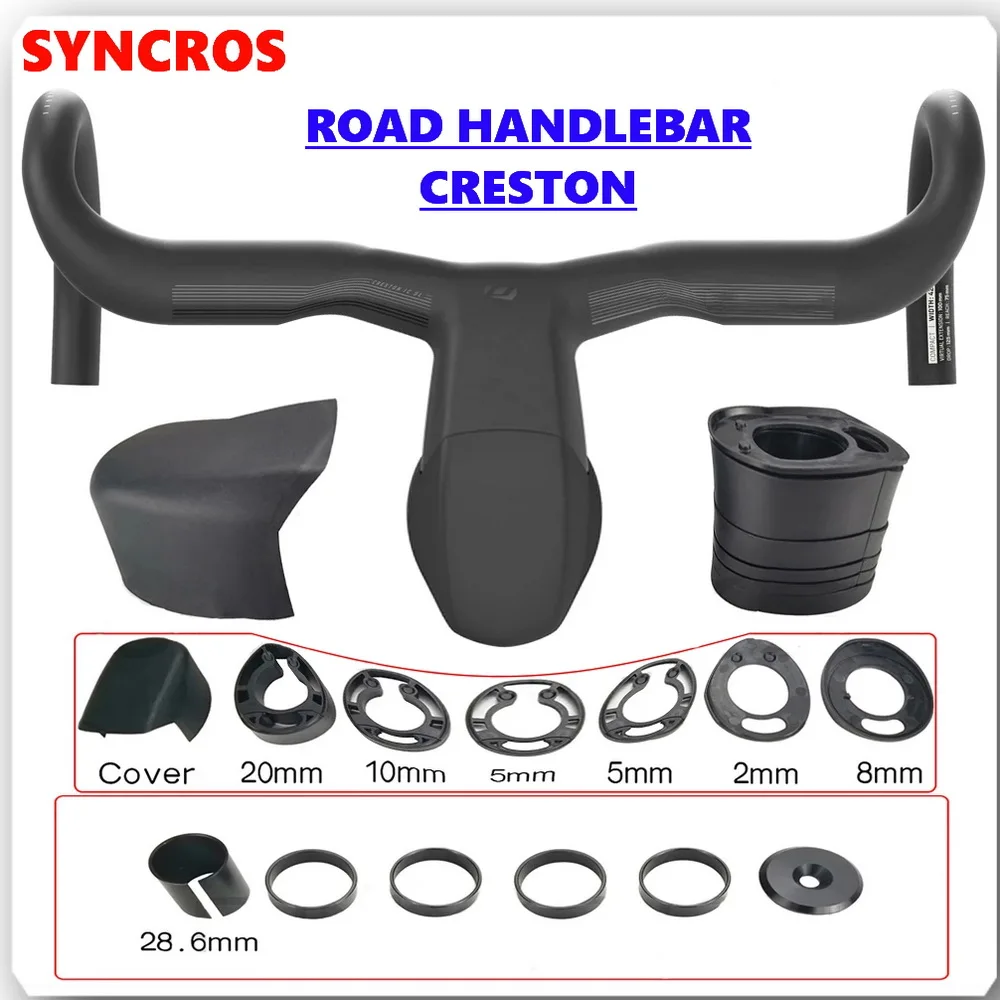 Syncros Creston Road Bicycle Carbon Handlebar Internal Wiring Integration Bike Carbon Fiber Handle 380-440mm 90/100/110/120mm