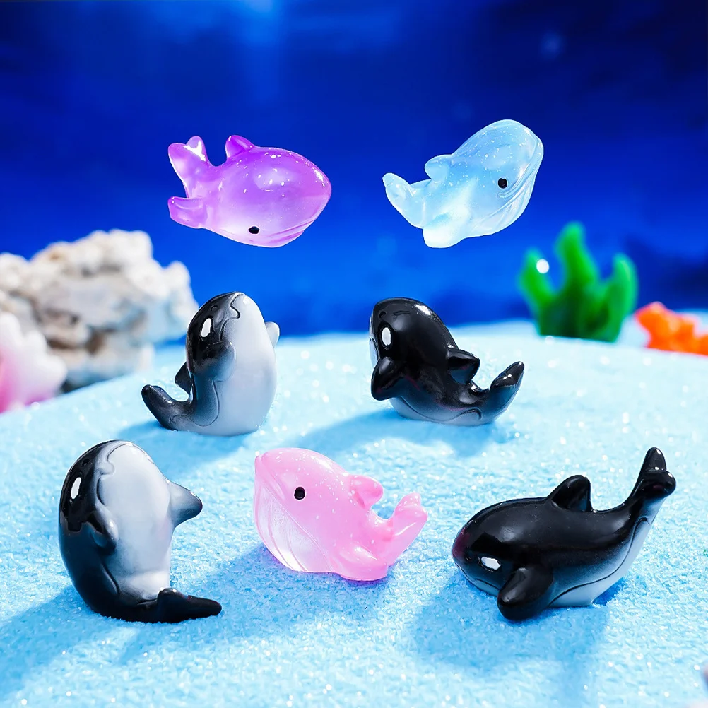

9Pcs Mini Whale Shark Figurines Resin Ocean Animals Aquarium Ornaments Fish Figurines Miniature Fairy Garden Decor