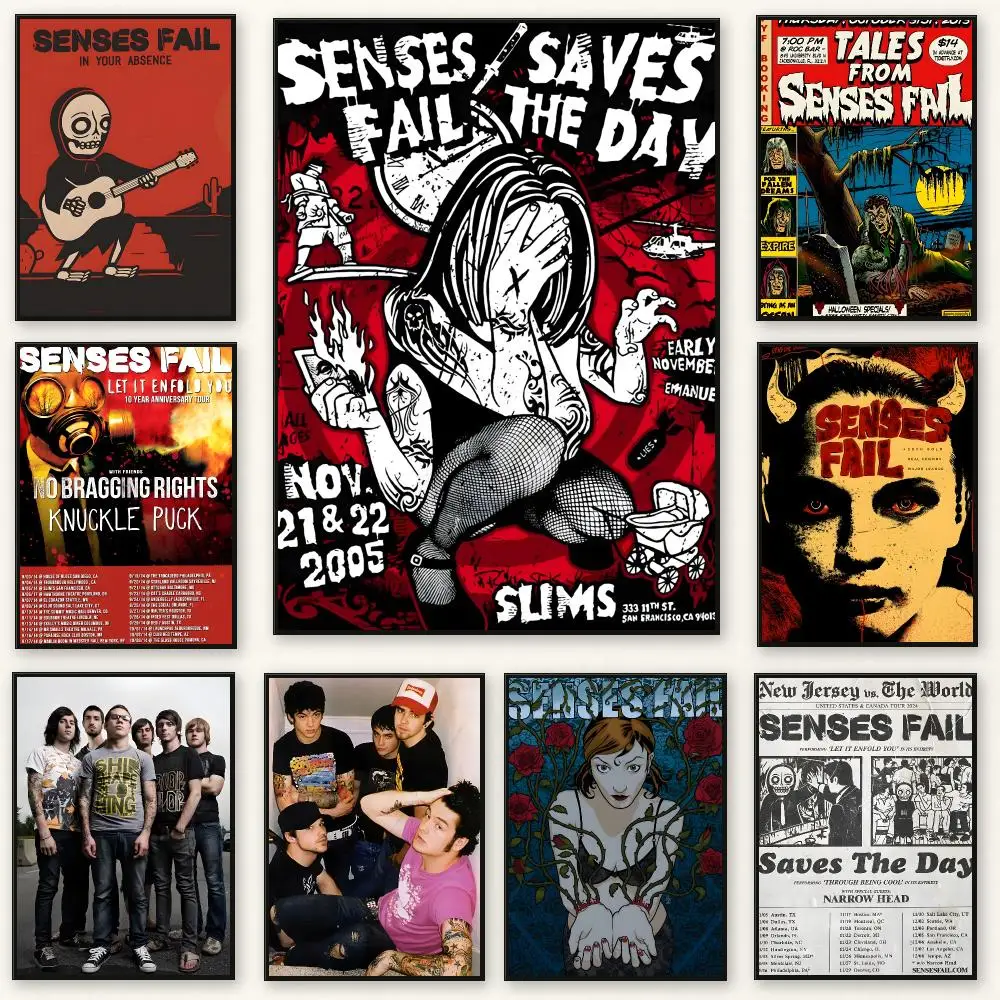 Post-hardcore Band S-Senses Fail Poster Frameless Peel-and-Stick Removable Wall Art Print