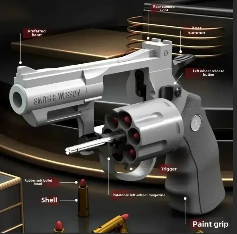 Continuous Fire ZP5 357 Revolver Launcher Spielzeugpistole mit weichen Dartkugeln für CS Outdoor-Spiel, lustige Geschenke für Kinder und Erwachsene – Detail 3