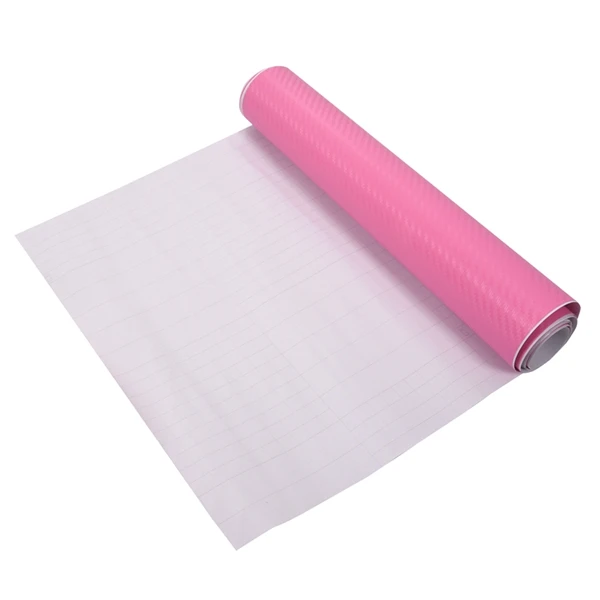 Rollo de envoltura de vinilo de fibra de carbono 3D, 30x200CM, película adhesiva, calcomanía, coche, hogar, papel tapiz rosa