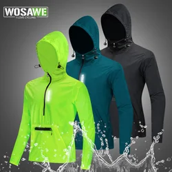 WOSAWE Cycling Windbreaker Gravel Men Hooded Jacket Mountain Bike MTB Road Bike Coat Packable Racing Bicycle Windshield Jackets