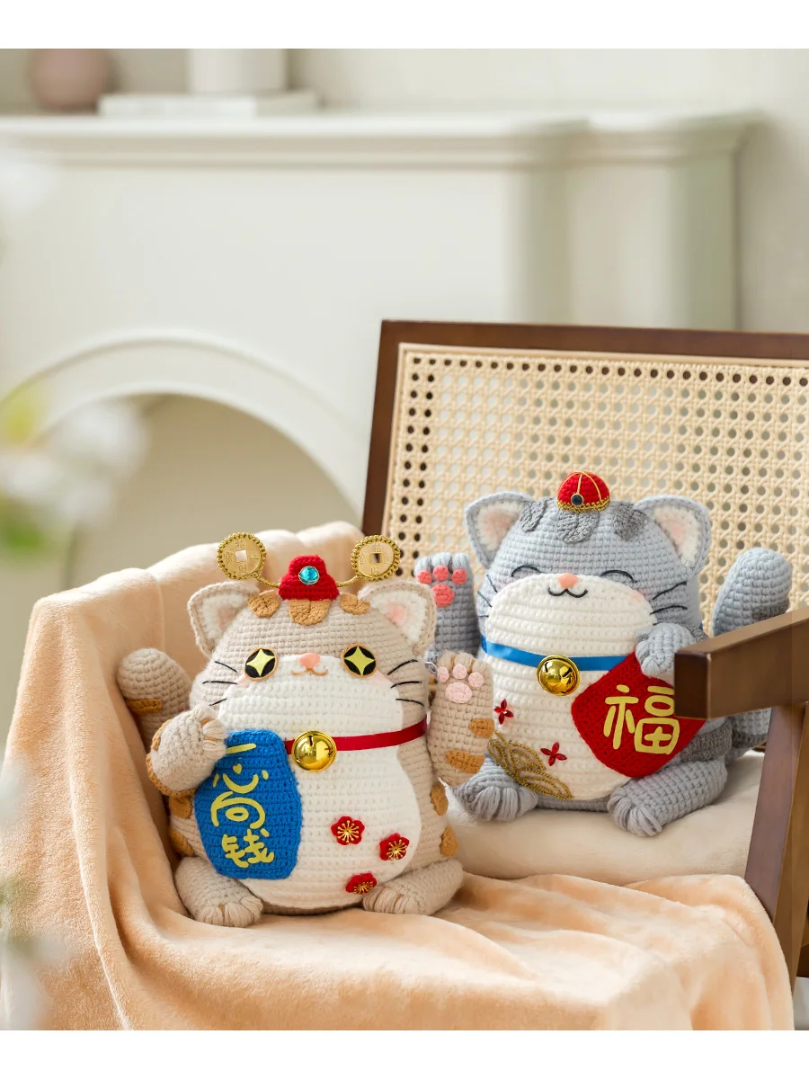 

Handmade DIY Crochet Pillow Blanket Yarn Material Kit Wealth Attracting Fun Weaving Society Soft Cozy Blanket Pillow Kit