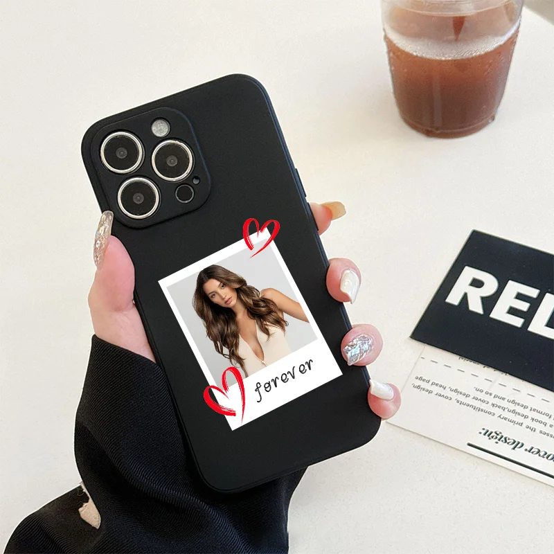 DIY Couple Customized Photo TPU Soft Case For iPhone 16 15 14 13 12 11Pro Max Mini SE 2020 2022 XS XR 6 6s 7 8 Plus back cover view 2