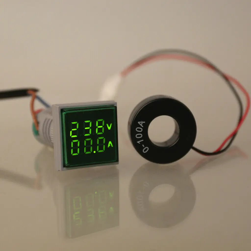 Ammeter Textile Printing Mining machinery Digital Indicator Voltmeter Dual Display AC 60-500V 0-100A For telecommunication