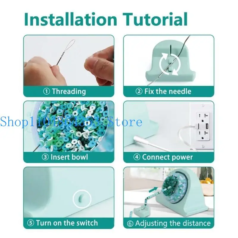 

652F Electric Bead Spinner Clay Beads Spinner with Needle Jewelry Making Supplies