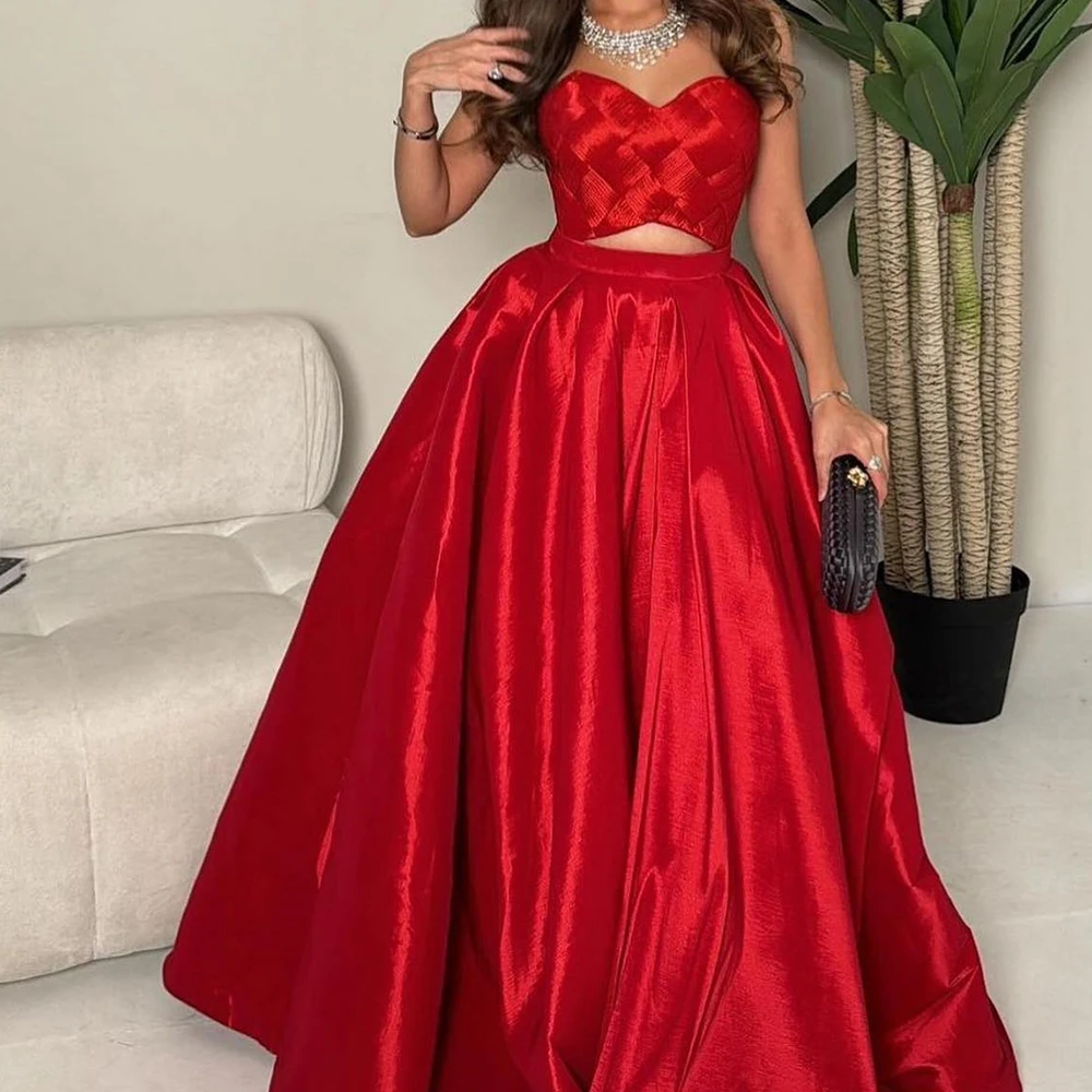 

High Quality Satin A-Line Evening Dress Formal Floor Length Sweetheart Sleeveless vestidos de noche Saudi Arabia 2024