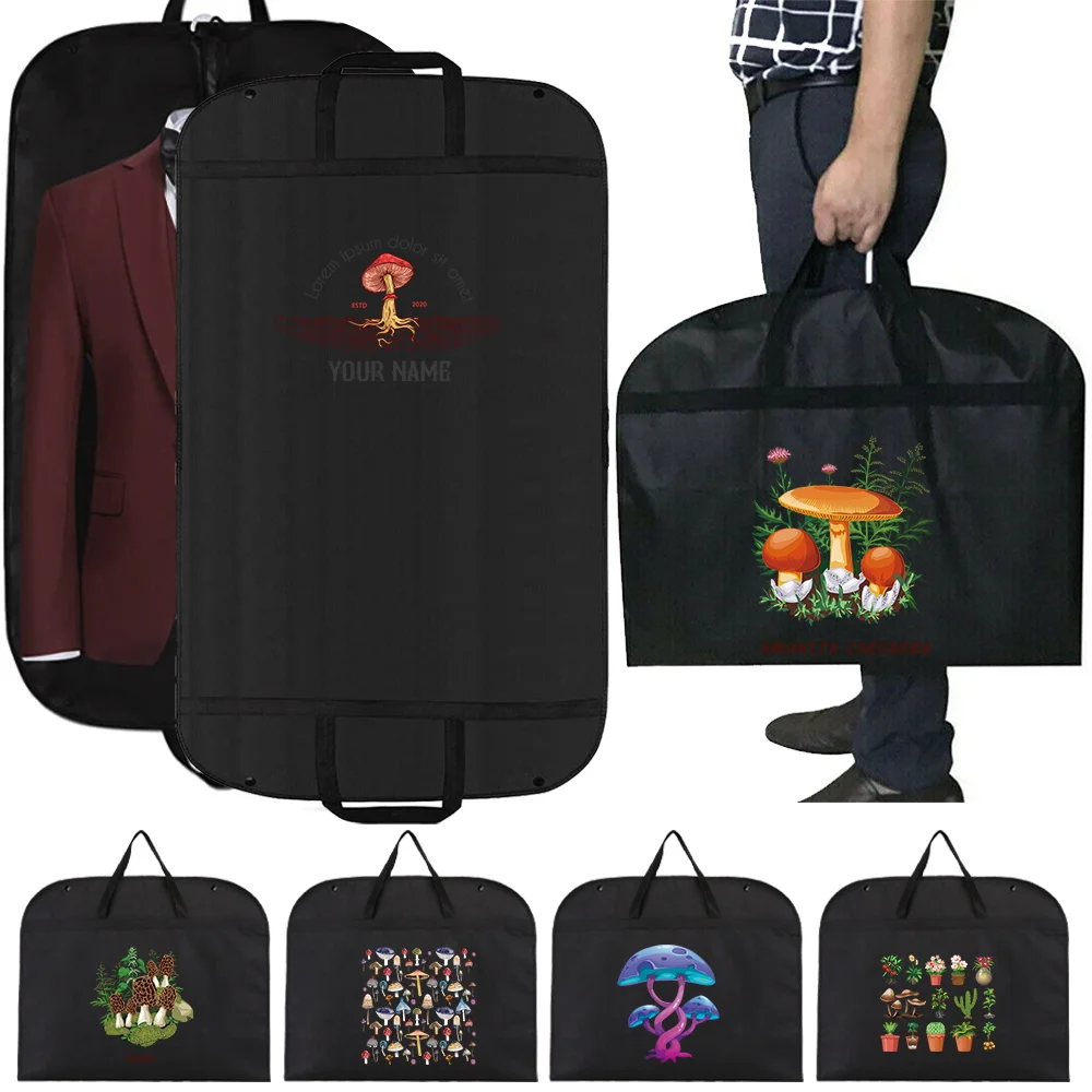 Clothing Dust Cover Non-Woven Home Moisture-Proof Wardrobe Hanging Storage Bag Suit Dress Clothes Dust Cover Mushroom Pattern