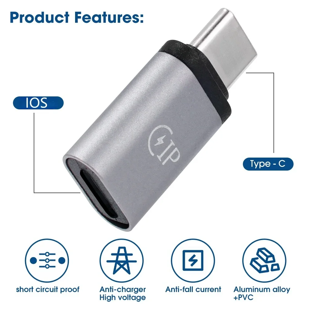 1/2/3Pcs Lightniing Female To USB C Male Cable Converter Carplay Type-C Phone Charger Adapter for IPhone Pro MAX Huawei Xiaomi