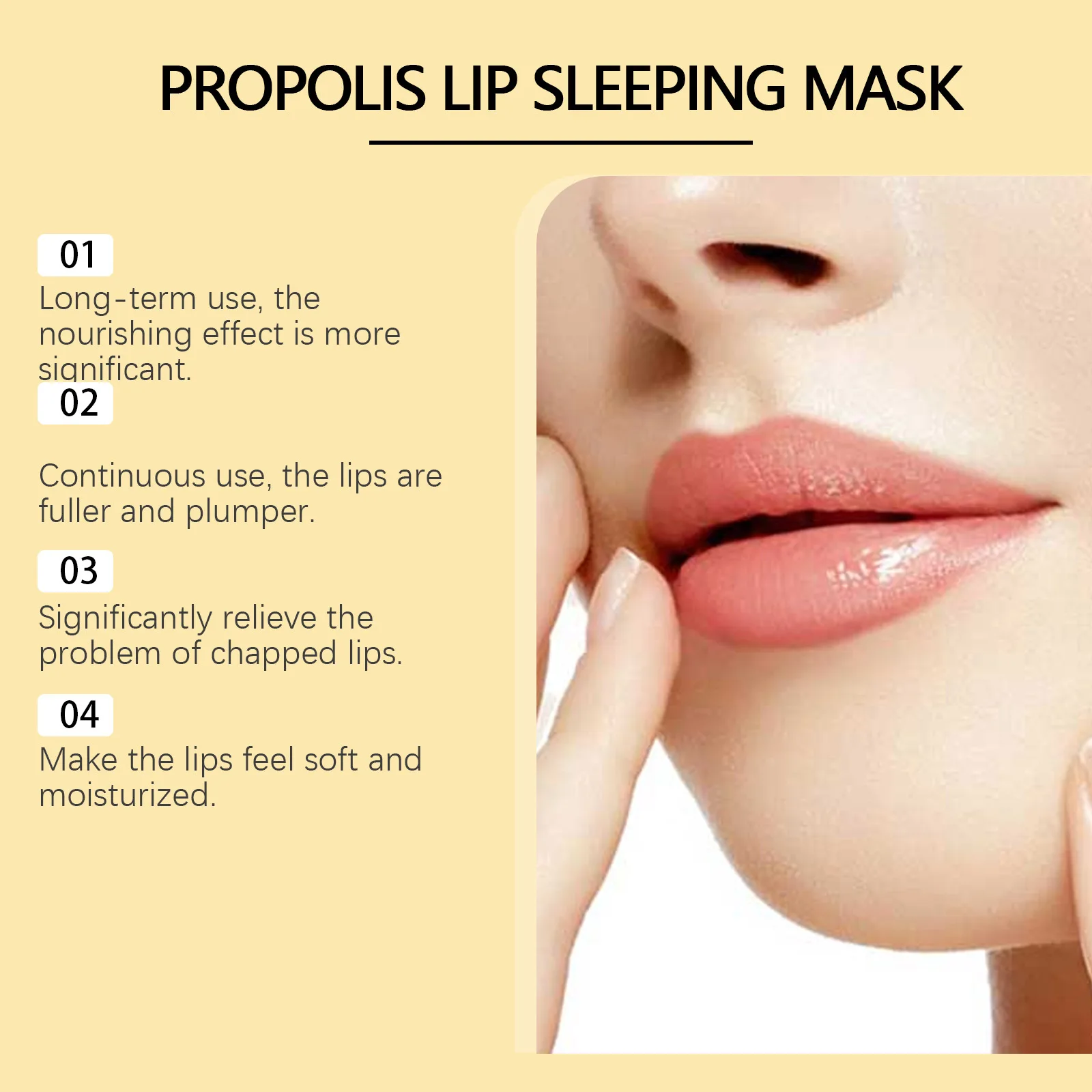 EELHOE Propolis Night Lip Mask Nawilżający i nawilżający złuszczający przeciw zamarzaniu i spierzchnięciom Naprawa skóry Balsam do ust 30g